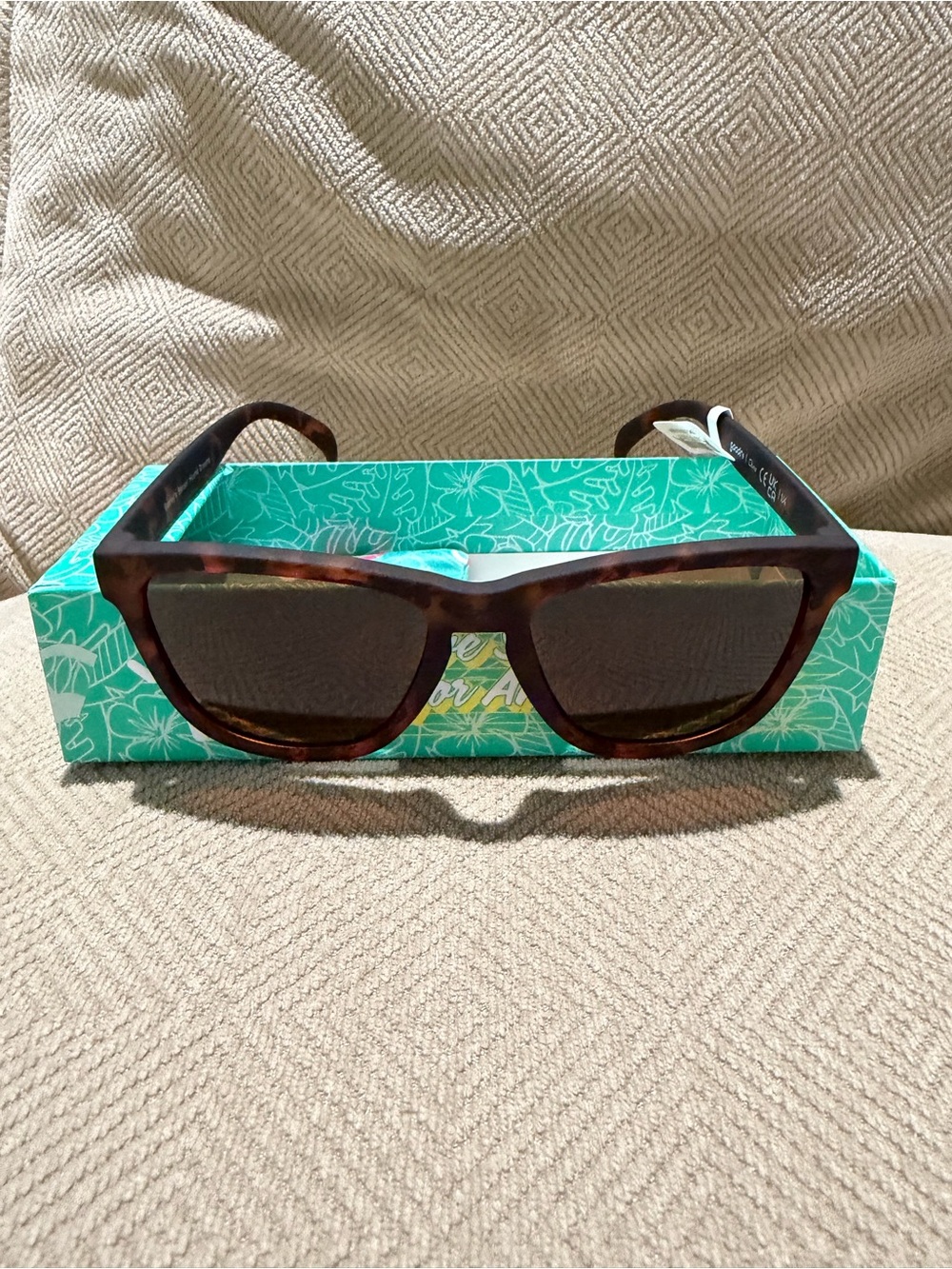 Goodr NWT Tortoiseshell Square Sunglasses - Brown Lenses